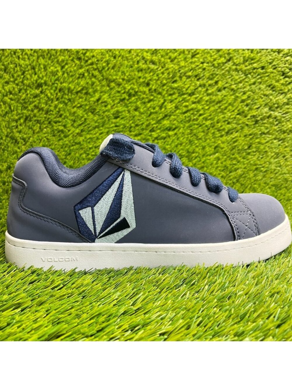 Volcom Stone Mens Size 8W Blue White Leather Composite Toe Work Shoes Sneakers